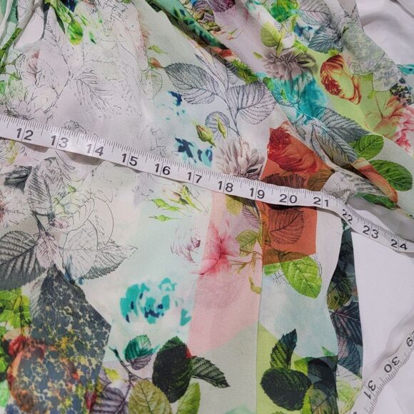 Leifsdottir Womens Top Size 14 Silk Floral Bohemian Fairy Peasant Art To Wear - Picture 5 of 7